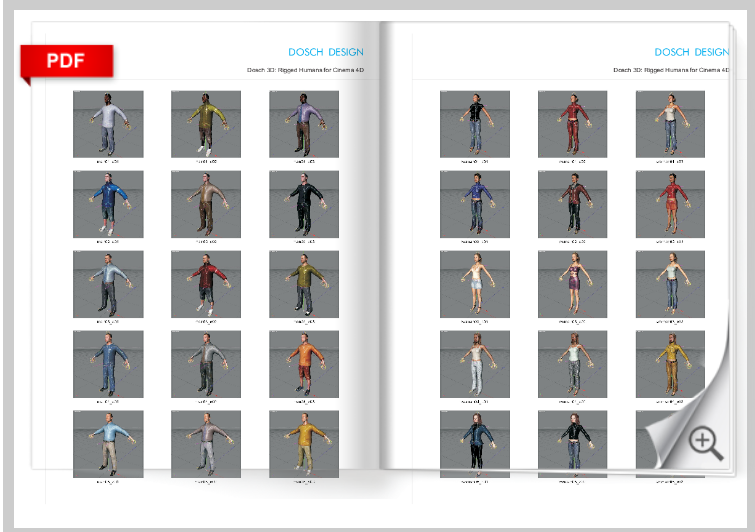 D3D Rigged Humans C4D - Model 3D Download For Free