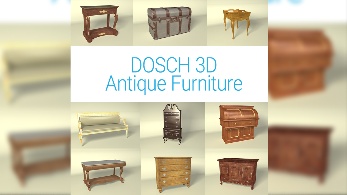 DOSCH 3D: Antique Furniture - Model 3D Download For Free