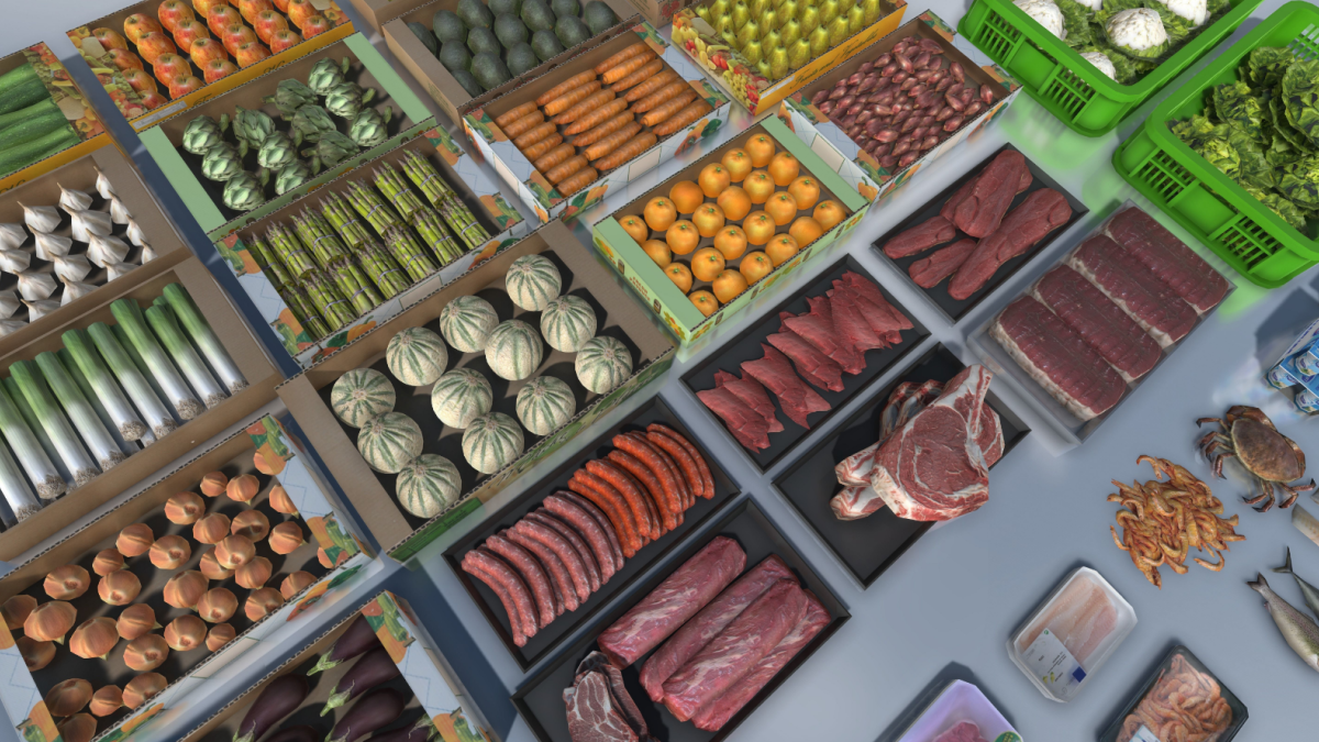 Fresh products with LOD VR / AR / low-poly 3d model - Model 3D Download For Free