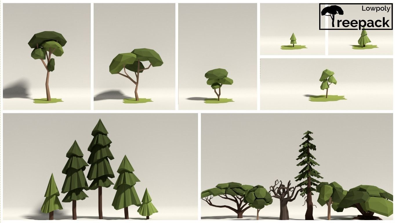 Low Poly Tree Pack Low Poly 3d Model Model 3d Download For Free