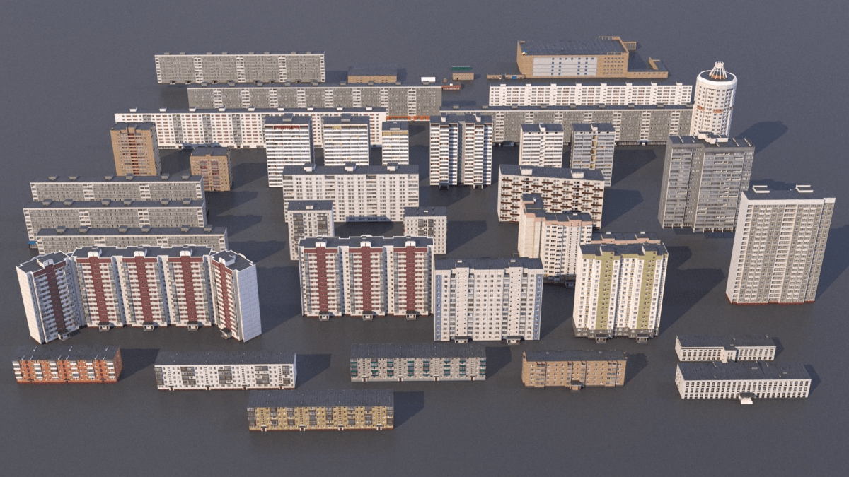 Russian buildings pack 3D model -  Model 3D Download For Free