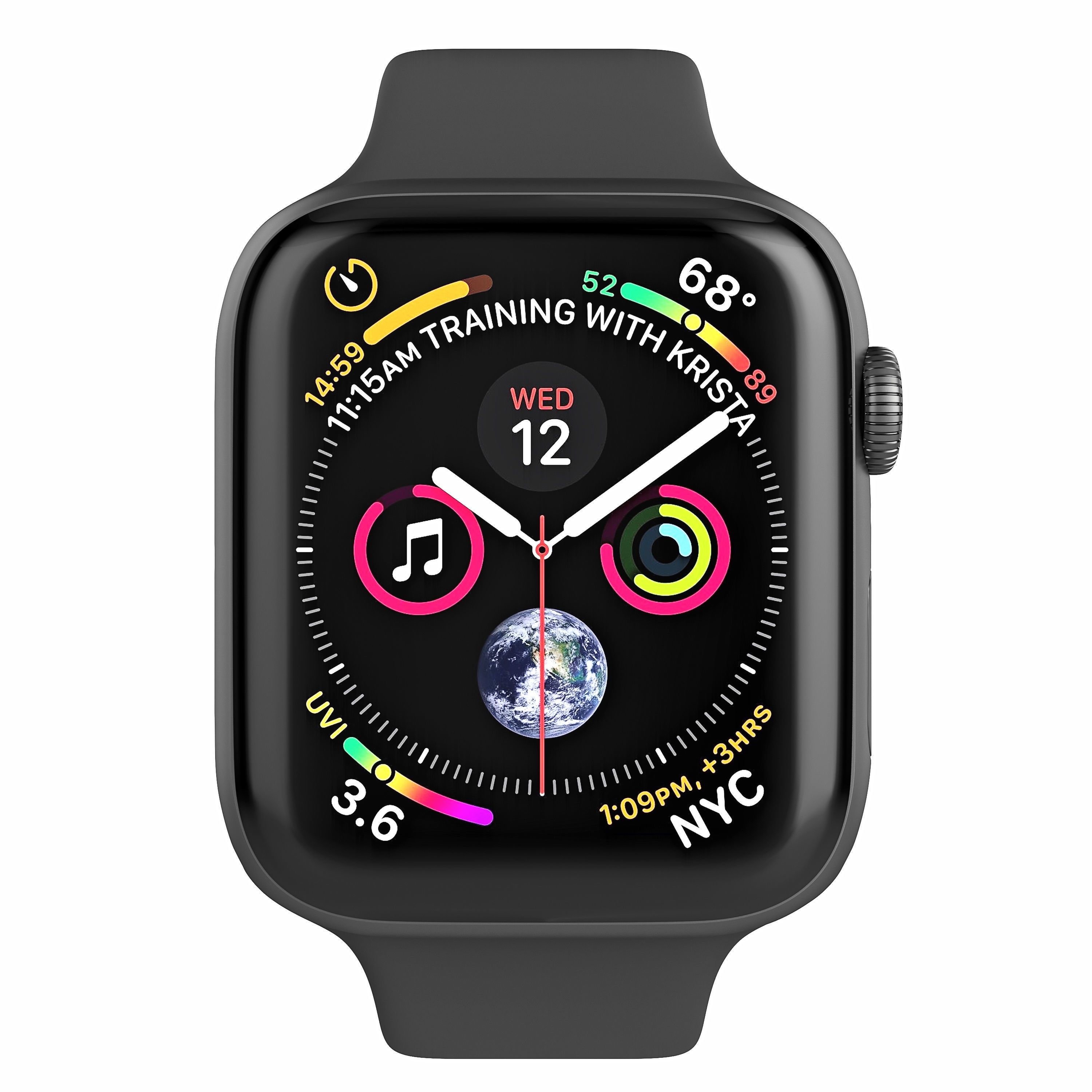 Apple Watch Series 4 Sport 44mm SpaceGrey Aluminum - Model 3D Download ...