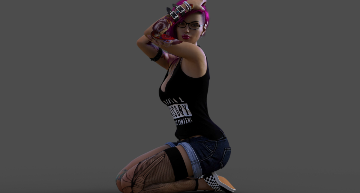 Hipster Suicide Girl 3D model - Model 3D Download For Free