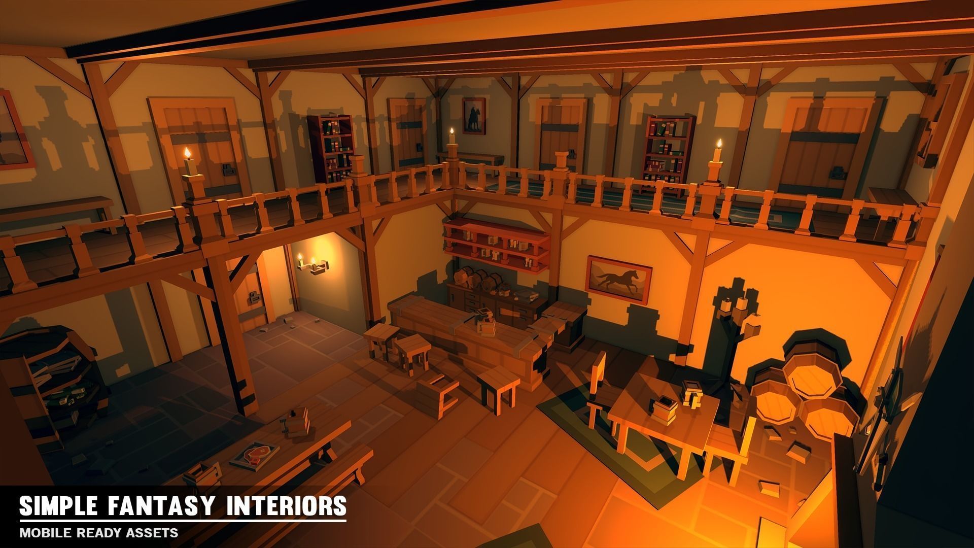 Simple Fantasy Interiors Cartoon Assets Model 3D