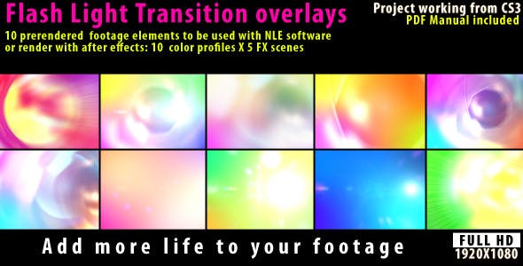 Videohive 2502029 - Flash Light Transition Overlay Lense Pack - Motion Graphics - Footage