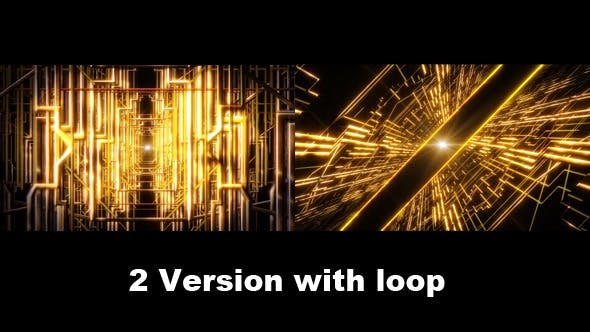 Videohive 7337605 - Golden Line Space - Motion Graphic - Footage
