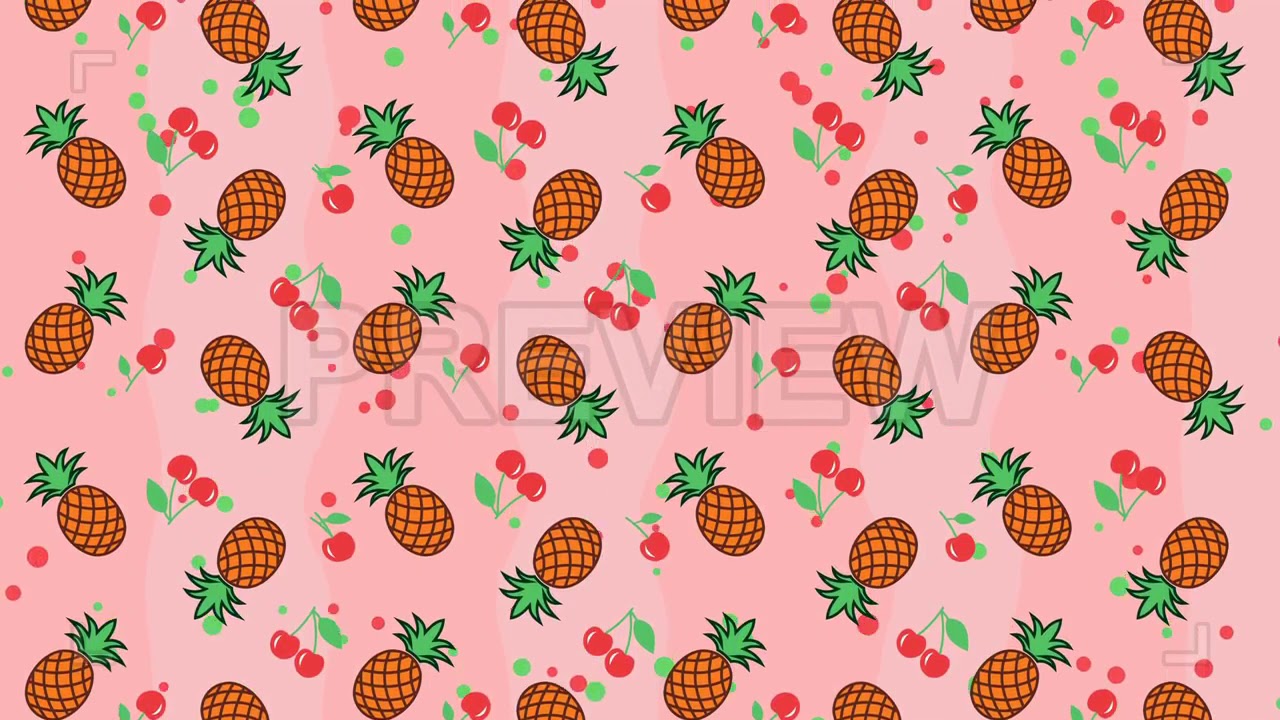MA 245669 - Pineapples And Cherry Background - Footage