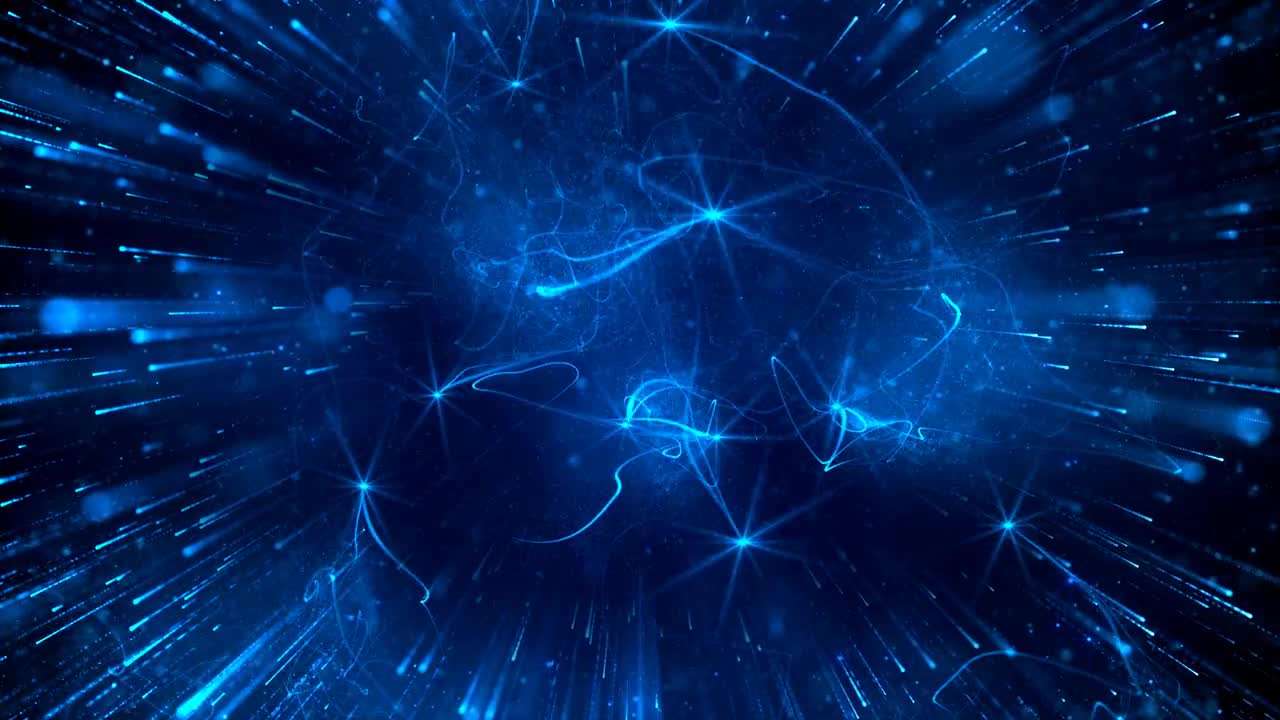 Random Motion Of Blue Particles 238079 - Footage