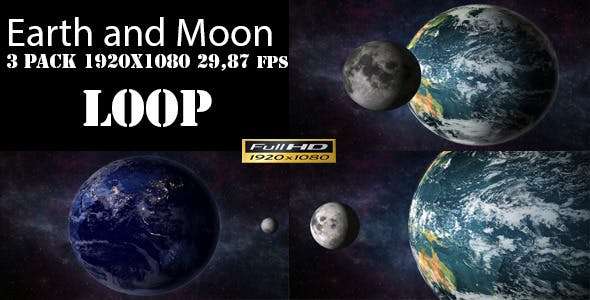 Videohive 5895602 - Earth And Moon - Footage