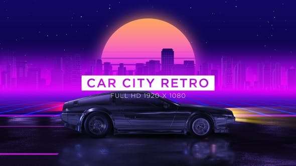 Videohive 24593403 - Car City Retro Vj Loops Background - Footage