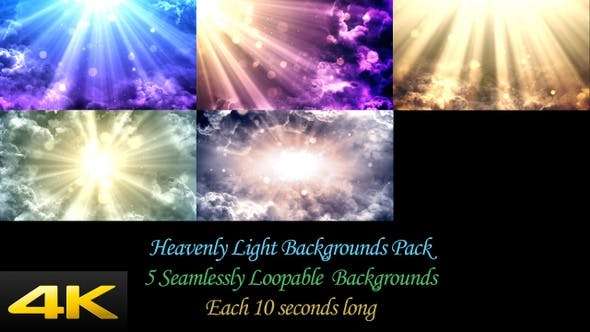 Videohive 24624377 - Heavenly Light Backgrounds Pack - Footage
