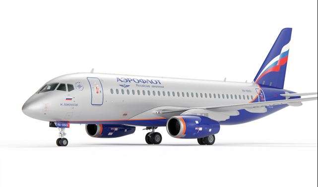 Aircraft SSJ-100 Aeroflot 3D model - Model 3D For Free