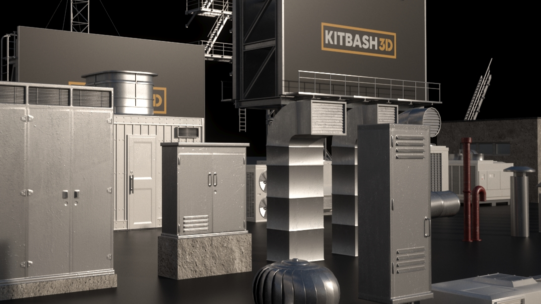 Kitbash3D - Rooftops - Model 3D