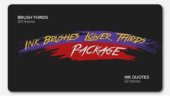 Videohive  19789500 - Ink Brushes Lower Thirds Package  - After Effect Template