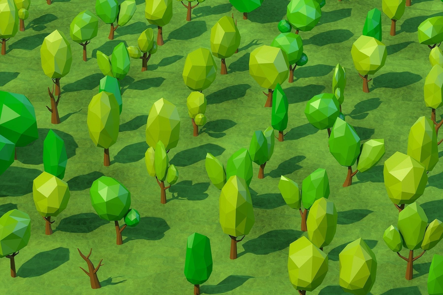 Low Poly Cartoon Tree Pack VR AR low-poly 3d model - Model 3D Download For Free 3